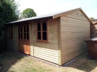Garden Workroom / Leisure Room with single glazed traditional office windows and double doors